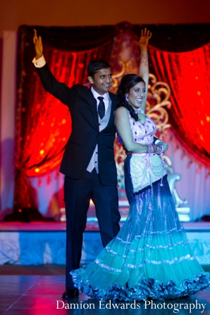 indian wedding bride and groom at reception