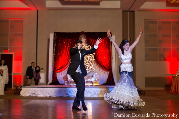 indian wedding bride reception dancing