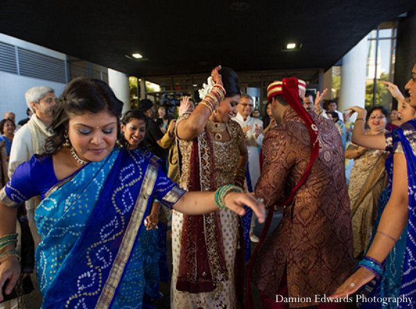 indian wedding baraat blue saris