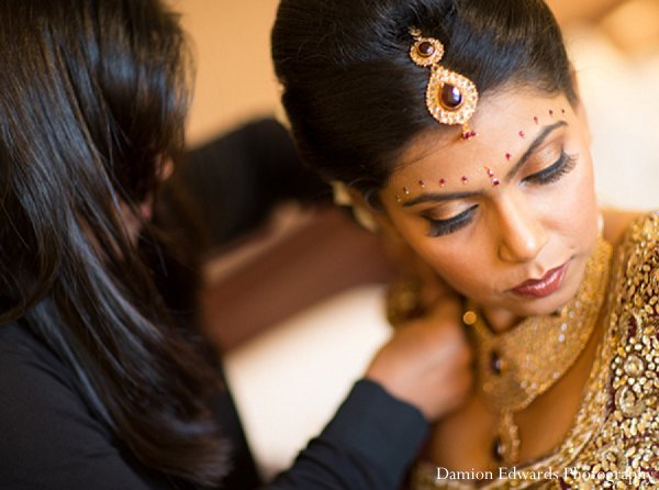 indian wedding bride jewelry getting ready