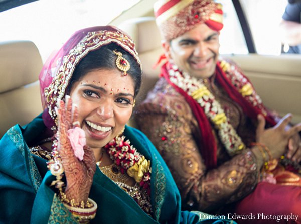 indian wedding portriats groom bride