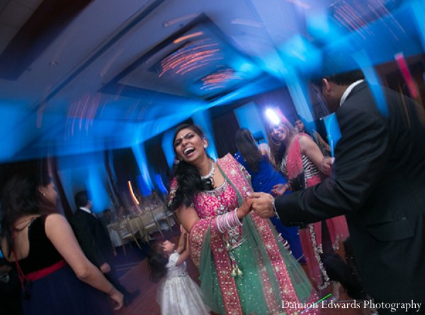 indian wedding reception bride groom dance floor