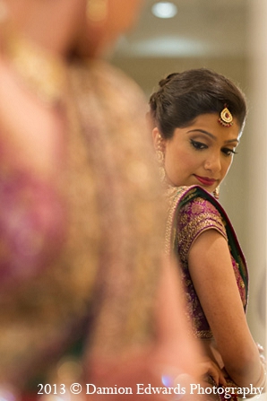 indian wedding bride makeup getting ready