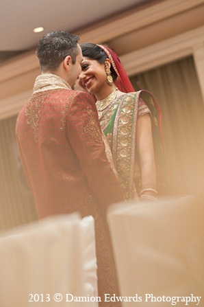 indian wedding first look bride groom