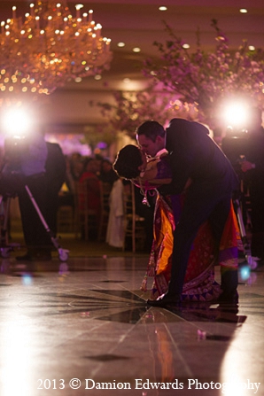 indian wedding reception dance bride groom