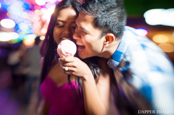 indian wedding engagement carnival bride and groom ice cream