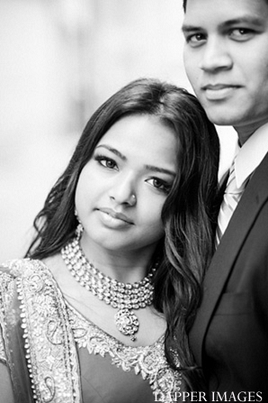 indian wedding engagement bride and groom black and white