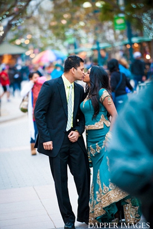 indian wedding engagement kissing street portraits