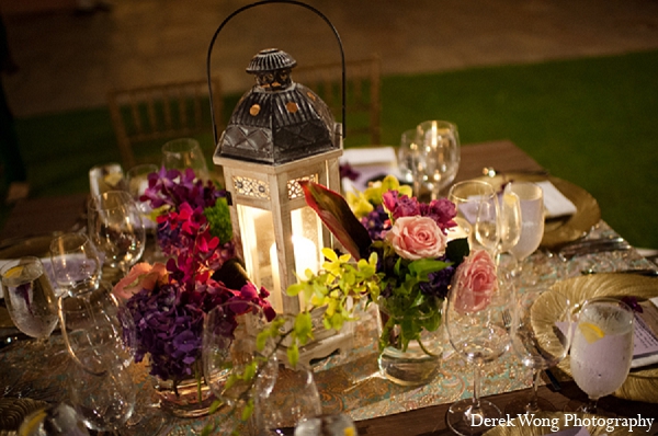 indian wedding reception table settings floral