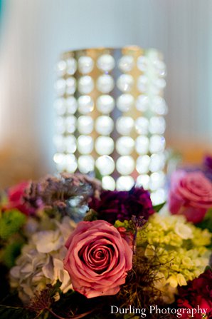 indian wedding closeup floral decor reception