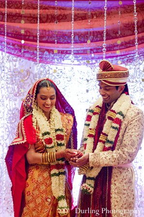 indian wedding groom bride mandap ceremony