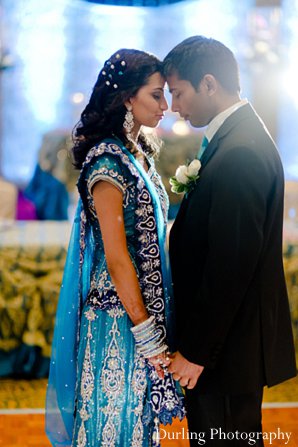 indian wedding portrait reception bride groom