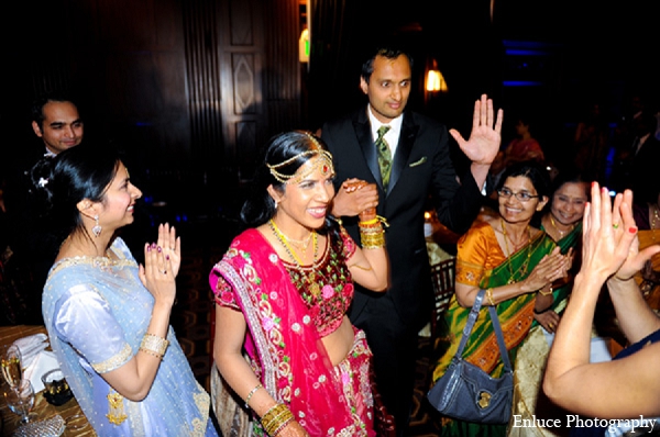 indian wedding bride groom reception entrance