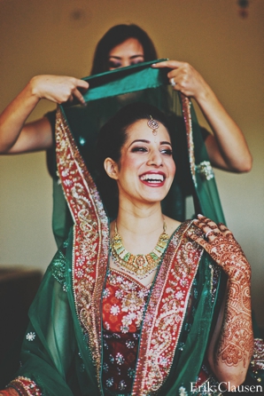 indian wedding bridal portrait  traditional lengha