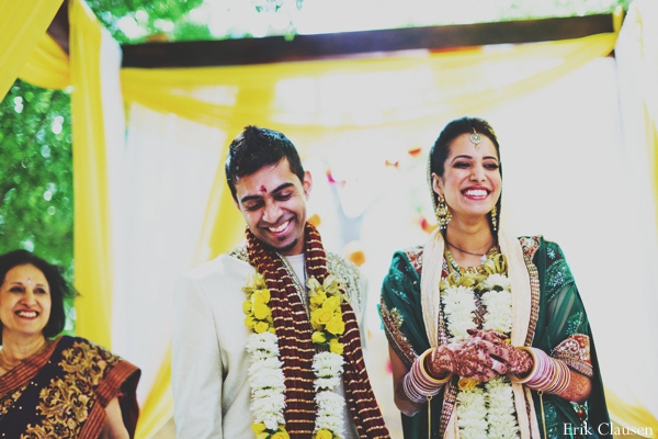 indian wedding bride groom jai mala ceremony