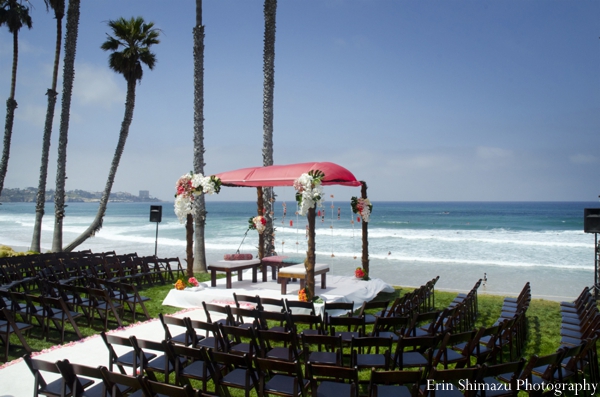 indian wedding ceremony decor beach ocean mandap