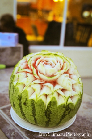 indian wedding mehndi carved watermelon