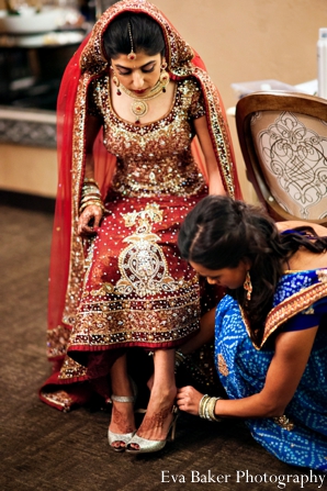 indian-wedding-getting-ready-bride-lengha-shoes