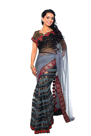 black fashion indian sari clothing