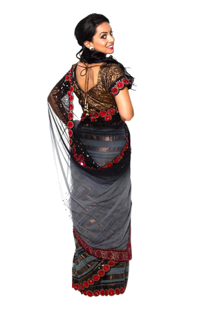 black indian fashion sari clothing