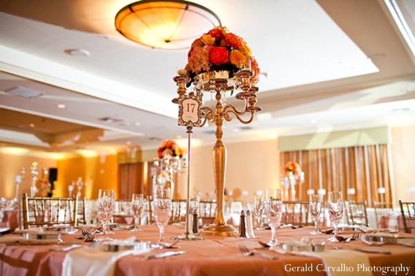 indian wedding reception floral decor table setting