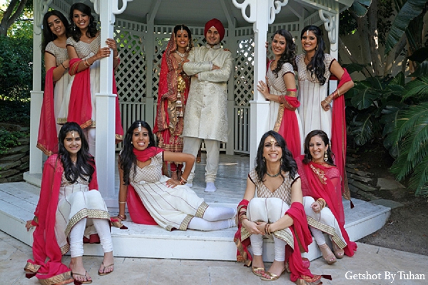 indian wedding bridal party groom bride