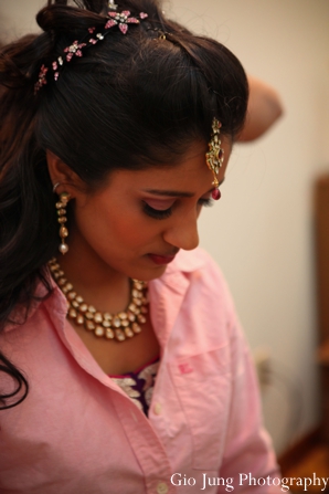 indian wedding bride prep traditional jewelry