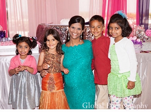 indian baby shower girl family portrait