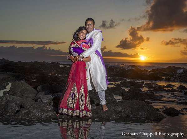 indian wedding bride beach groom