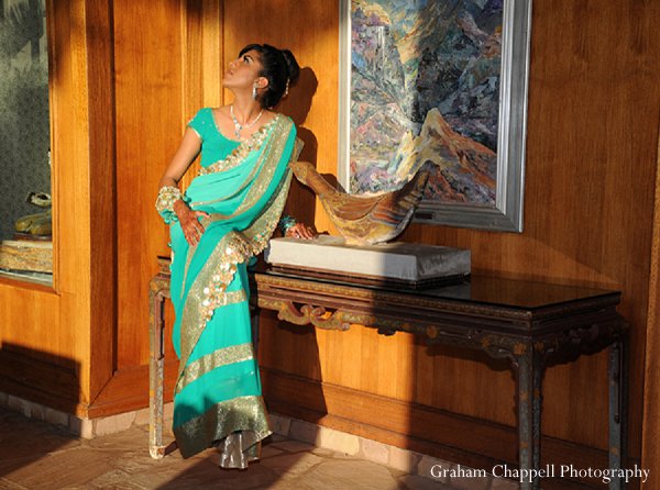 indian wedding portraits sangeet bride turquoise