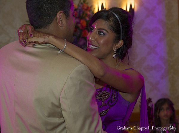 indian wedding reception bride dancing