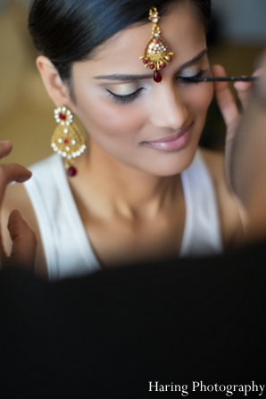 indian wedding bride getting ready ceremony