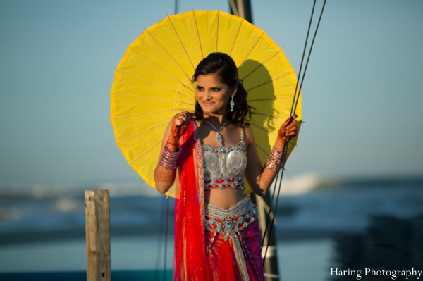 indian wedding bride portrait parasol