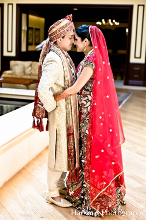 indian wedding couple portrait traditional dress