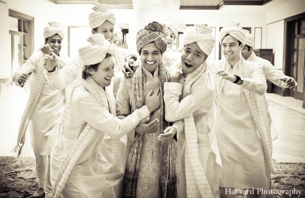 indian wedding groom and groomsmen portrait