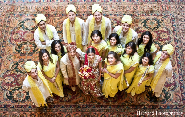 indian wedding party portrait bright