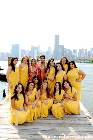 indian-wedding-bridal-party-yellow-lenghas-portrait