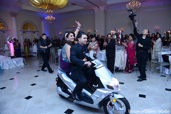 indian wedding reception bride groom transportation