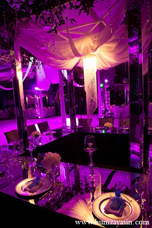 indian wedding reception decor lighting purple