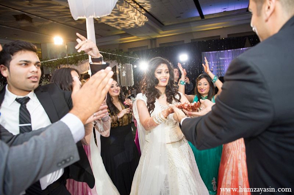 indian wedding reception white lengha bride