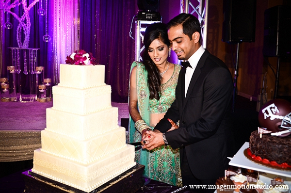 indian wedding reception bride groom cake