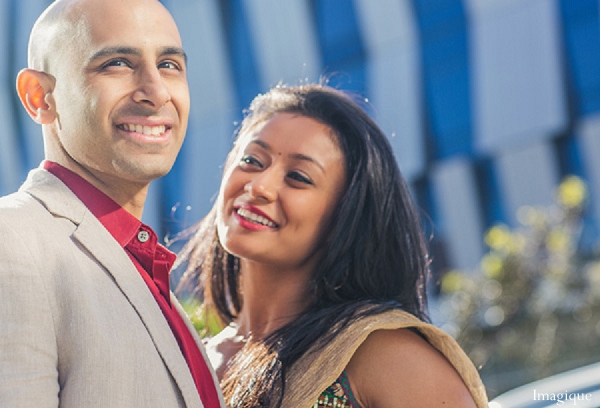 indian wedding engagement photos groom bride outdoors