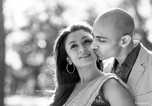 indian wedding engagement portraits black white