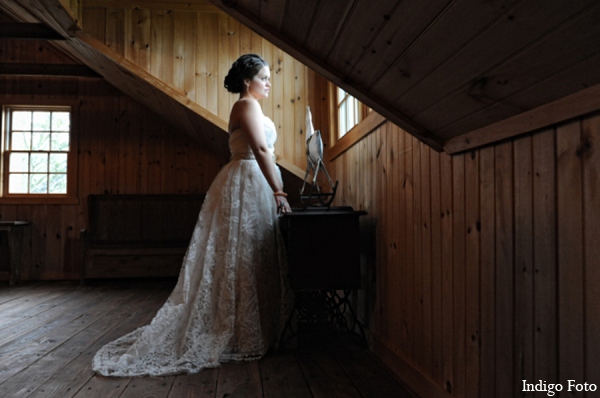 white lace wedding gown