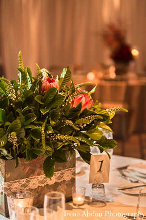 indian wedding floral table arrangement