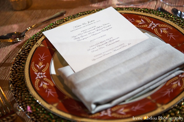 menu indian wedding reception table setting