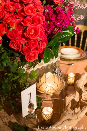 wedding table floral decor indian setting