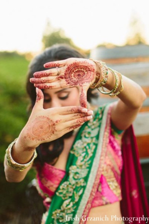 indian wedding bride henna hands mehndi detail