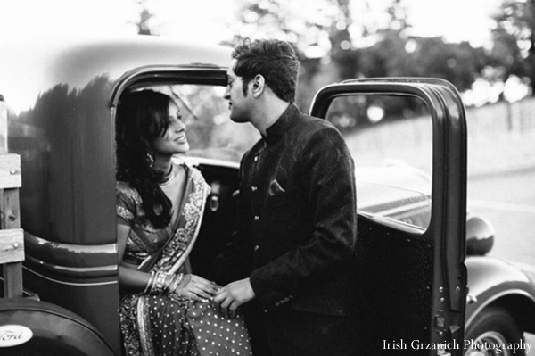 indian wedding portrait black white bride groom