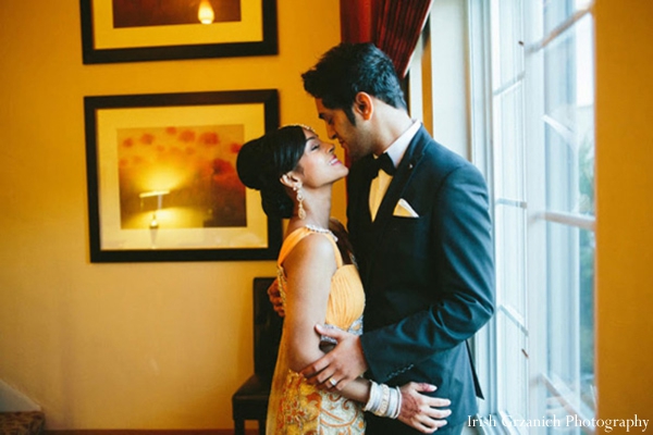 indian wedding reception bride groom portrait